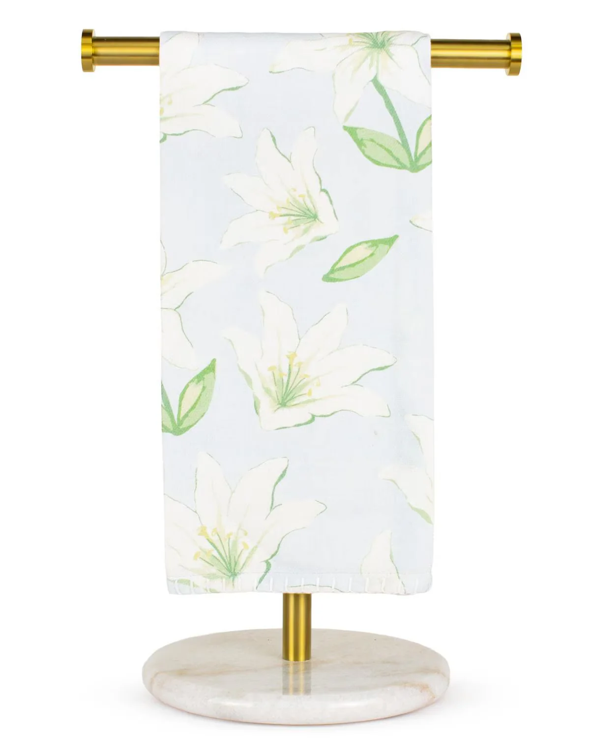 Blue and Multi Peace Lily Hand Towel - Image 3